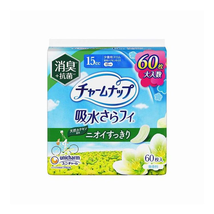 【単品6個セット】 ユニ・チャーム チャームナップ吸水さらフィ少量用消臭60枚(代引不可)【送料無料】