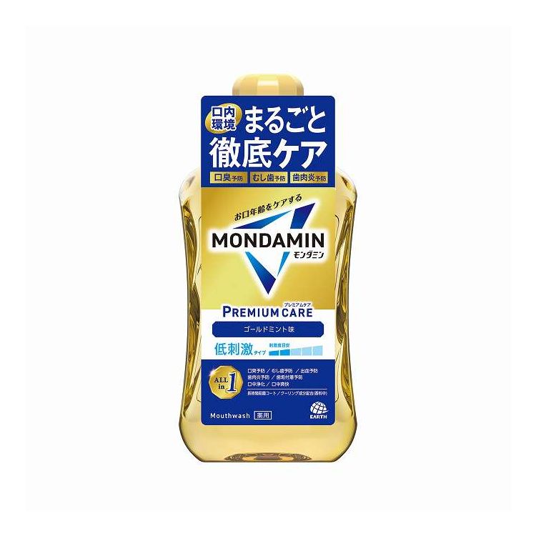【単品9個セット】 アース製薬 モンダミン プレミアムケア ゴールドミント 1000ml(代引不可)【送料無料】