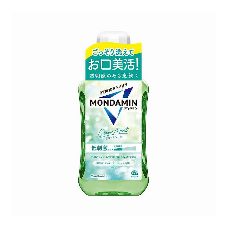 【単品10個セット】 アース製薬 モンダミン クリアミント 600ml(代引不可)【送料無料】