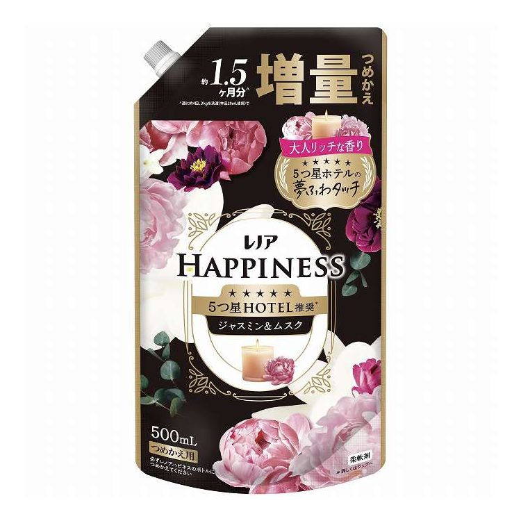 【単品18個セット】 P&Gジャパン レノアハピネス夢ふわタッチジャスミン&ムスクの香り詰替増量サイズ 500mL(代引不可)【送料無料】