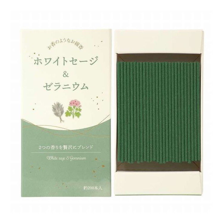 【単品18個セット】 お香のようなお線香 ホワイトセージ&ゼラニウム カメヤマ 50g(代引不可)【送料無料】｜リコメン堂ホームライフ館