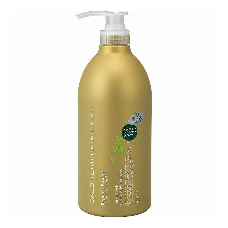 【単品15個セット】 サロンリンク エクストラ コンディショナー 抹茶の香り 熊野油脂 1000mL(代引不可)【送料無料】
