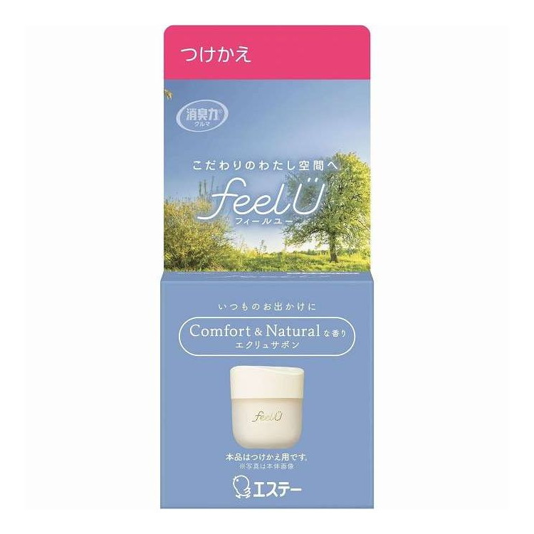 【単品14個セット】 消臭力 クルマ用 feelU ゲルタイプ つけかえ エクリュサボン エステー 90G(代引不可)【送料無料】