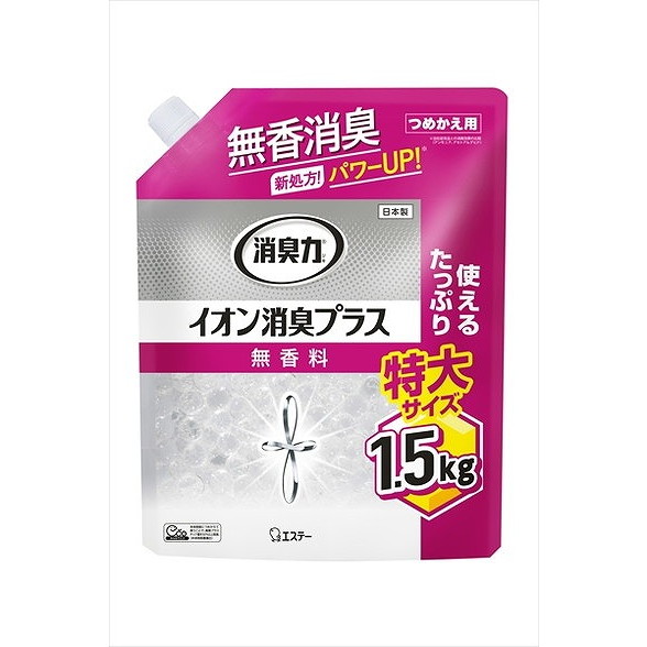 【単品15個セット】消臭力クリアビーズイオン消臭P特大かえ 1.5KG エステー(代引不可)【送料無料】｜リコメン堂ホームライフ館