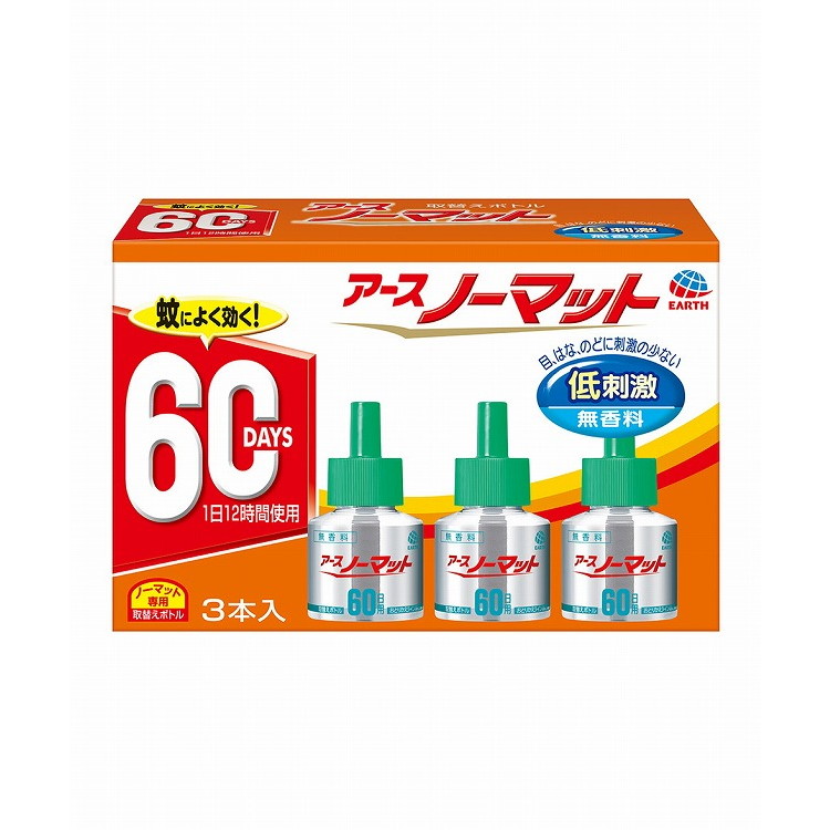 【単品11個セット】アースノーマット 取替えボトル60日用 無香料 3本入 アース製薬(代引不可)【送料無料】|リコメン堂ホームライフ館