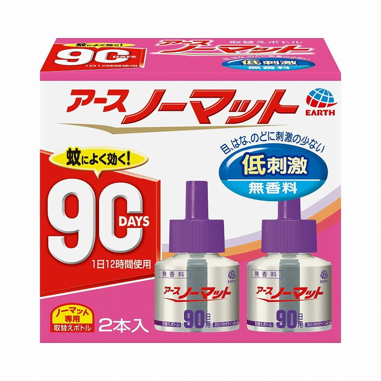 【単品6個セット】アースノーマット 取替えボトル90日用 無香料 2本入 アース製薬(代引不可)【送料無料】｜リコメン堂ホームライフ館