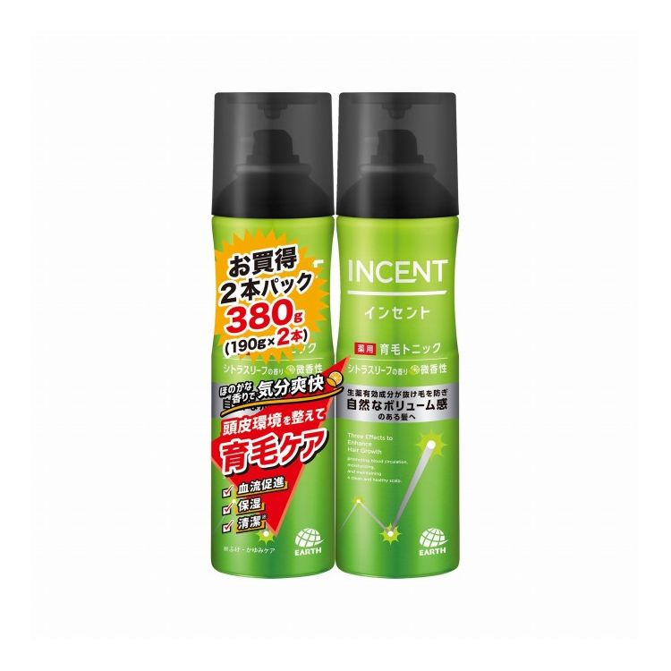 【単品10個セット】インセント 薬用育毛トニック 微香性 190Gペアパック バスクリン(代引不可)【送料無料】｜リコメン堂ホームライフ館