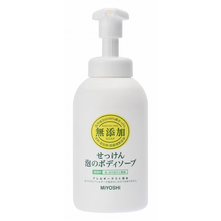 【単品16個セット】無添加せっけん泡のボディソープ 500ml ミヨシ石鹸(代引不可)【送料無料】