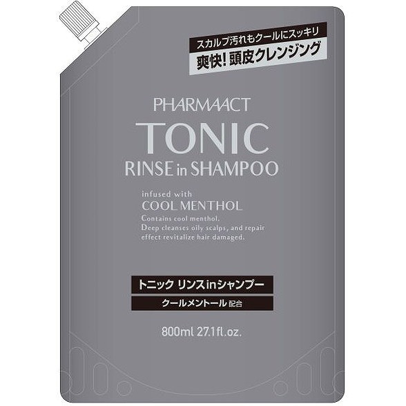 【単品15個セット】ファーマアクト クールトニックリンスインシャンプー 詰替 熊野油脂(代引不可)【送料無料】｜リコメン堂ホームライフ館