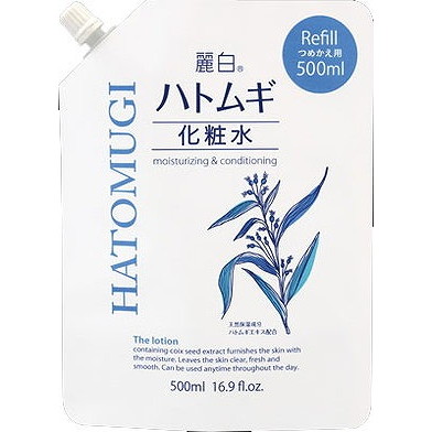 【単品20個セット】麗白 ハトムギ化粧水 詰替 500ml 熊野油脂(代引不可)【送料無料】｜リコメン堂ホームライフ館