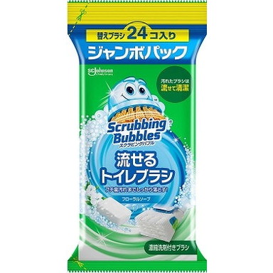 【単品16個セット】スクラビングバブル 流せるトイレブラシ フローラルソープ替えジャンボ ジョンソン(代引不可)【送料無料】｜リコメン堂ホームライフ館