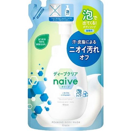 【単品12個セット】ナイーブ 泡で出てくるボディソープ(ディープクリア) 詰替用 クラシエホームプロダクツ販売(代引不可)【送料無料】