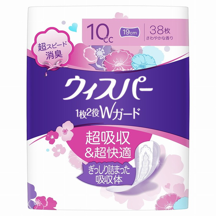【単品12個セット】ウィスパー1枚2役Wガード 10cc 38枚 P&Gジャパン合同会社(代引不可)【送料無料】