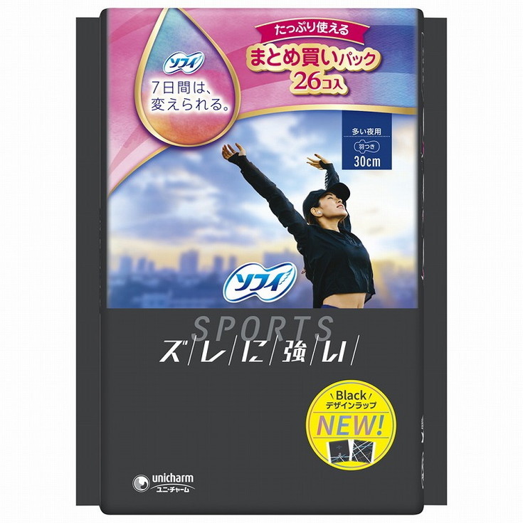 【単品18個セット】ソフィSPORTS300羽つき26枚 ユニ・チャーム(代引不可)【送料無料】｜リコメン堂ホームライフ館