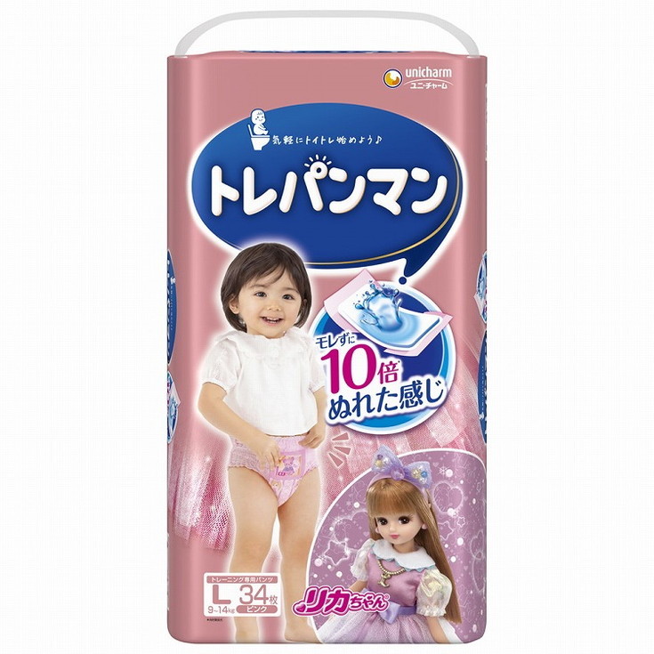 【単品12個セット】トレパンマンピンクL34枚 ユニ・チャーム(代引不可)【送料無料】｜リコメン堂ホームライフ館