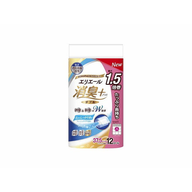 【単品14個セット】エリエール消臭+トイレットティシュー芯からしっかり香るフレッシュクリアの香りたっぷり長持ち12R(ダブル) 大王製紙(代引不可)【送料無料】