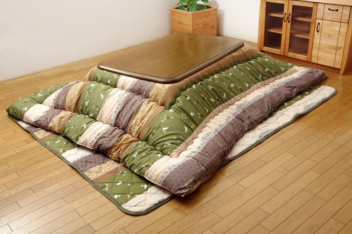 和柄 こたつ布団セット 長方形特大 『こよみ』 グリーン 205x315cm(代引不可)【送料無料】|リコメン堂ホームライフ館