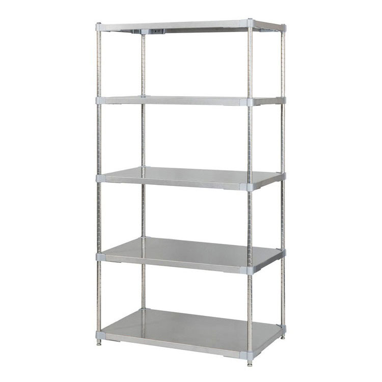 【※法人様限定販売】【燕三条製】 PROFACE SUS304ステンレスソリッドシェルフ5段 600×900×1800 SUS304ステンレスポール スチールラック スチールシェルフ ラック キッチンラック レンジラック(代引不可)【送料無料】