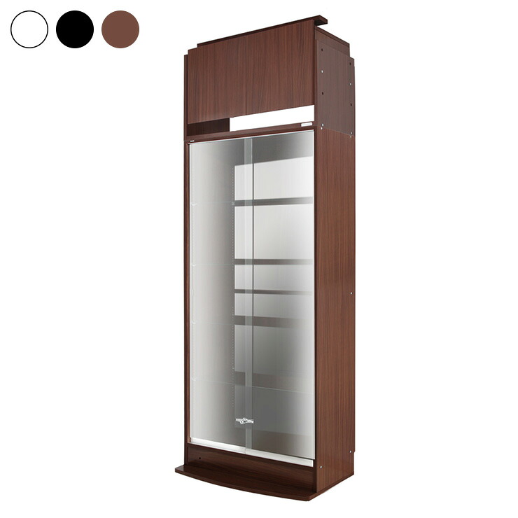 コレクションラック 本体+ミラー+LED+上置き 4点セット 幅83.1cm 奥行38.5cm 高さ180cm CR-TH8339EM2US 収納ラック(代引不可)【送料無料】｜リコメン堂ホームライフ館