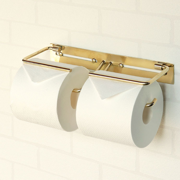 真鍮トイレットペーパーホルダー Fran ダブル トイレットペーパー ゴールド クラシック ペーパーホルダー 高級感 トイレ 収納 コンパクト 省スペース 新生活 おしゃれ かわいい 北欧(代引不可)【送料無料】