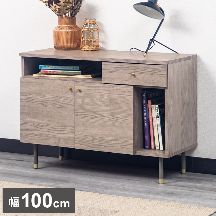 ミドルボード 幅100cm テレビ台 収納 テレビボード 脚付き タップ収納 リビング ダイニング おしゃれ シンプル コンパクト 大容量 収納棚 新生活 家具(代引不可)【送料無料】