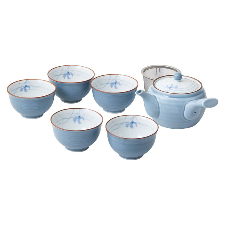 グレー蘭 急須茶器揃 波佐見焼 和陶器 31051(代引不可)【送料無料】