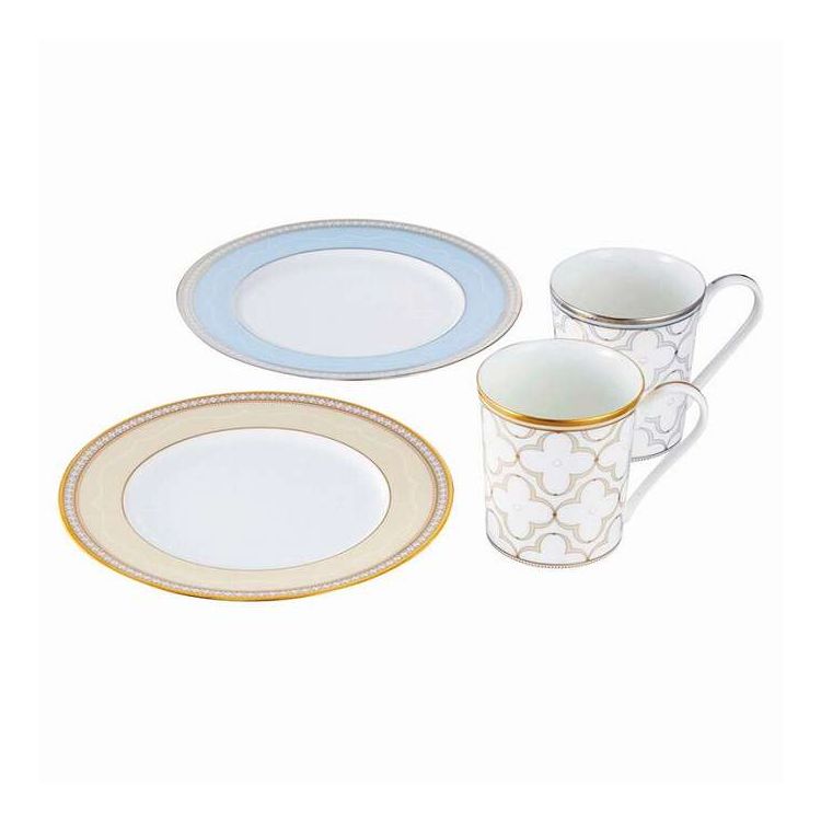 モーニングペアセット トレフォリオゴールド&プラチナ ノリタケ 4945-57L/M9722 ギフト プレゼント(代引不可)【送料無料】｜リコメン堂ホームライフ館