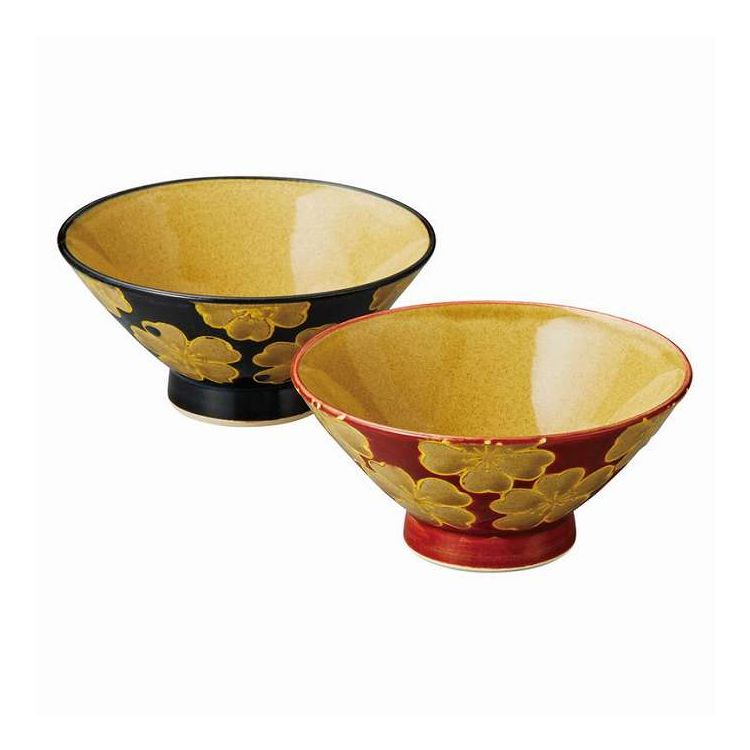 花模様 茶碗ペア 波佐見焼 25653 ギフト プレゼント(代引不可)【送料無料】