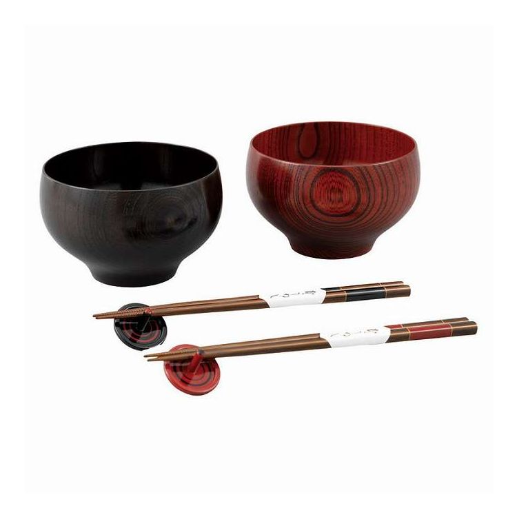 プレミアム箸付夫婦大椀 器の木 4672 ギフト プレゼント(代引不可)【送料無料】