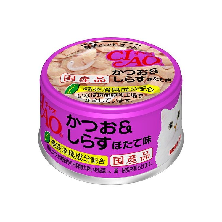 【24個セット】 CIAO かつお&しらす ほたて味 85g x24【送料無料】