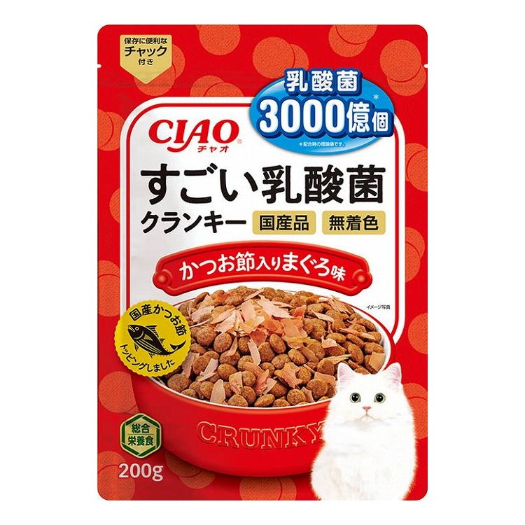 【24個セット】 CIAO すごい乳酸菌クランキー かつお節入り まぐろ味 200g x24【送料無料】
