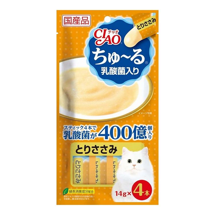 【24個セット】 CIAO ちゅ~る 乳酸菌入り とりささみ 14g×4本 x24【送料無料】