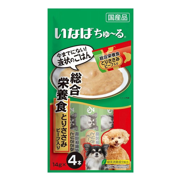 【24個セット】 いなば ちゅ~る 総合栄養食 とりささみ ビーフ入り 14g×4本 x24【送料無料】