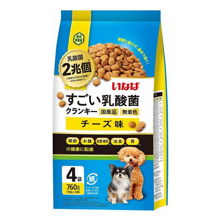 【4個セット】 いなば すごい乳酸菌クランキー チーズ味 760g(190g×4袋) x4【送料無料】
