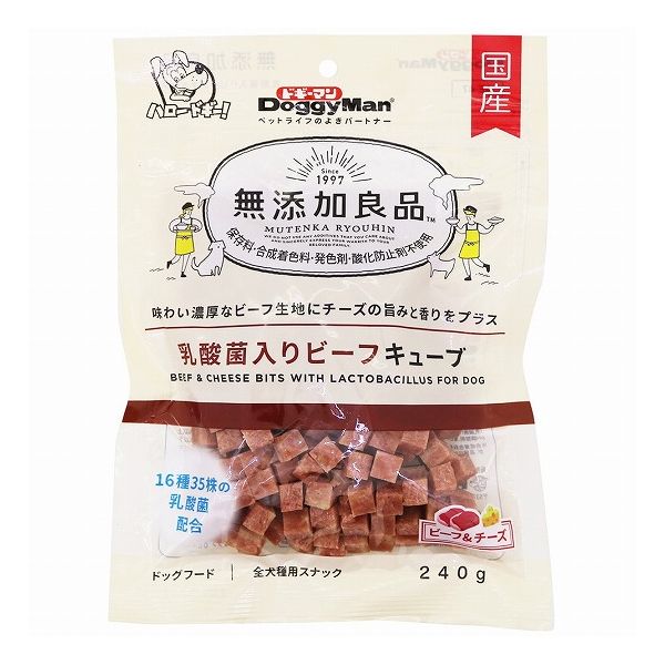 【36個セット】 ドギーマン 無添加良品 乳酸菌入りビーフキューブ 240g x36【送料無料】｜リコメン堂ホームライフ館