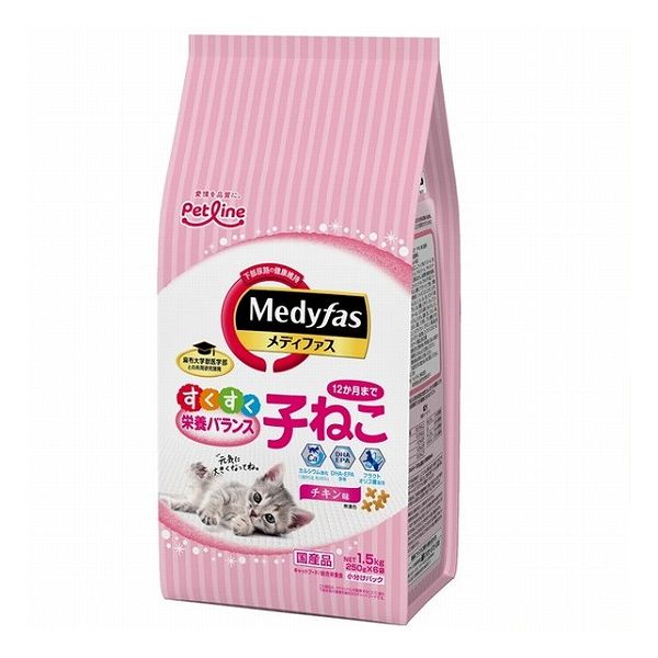 【6個セット】 ペットライン メディファス 子ねこ 12か月まで チキン味 1.5kg (250g×6)【送料無料】