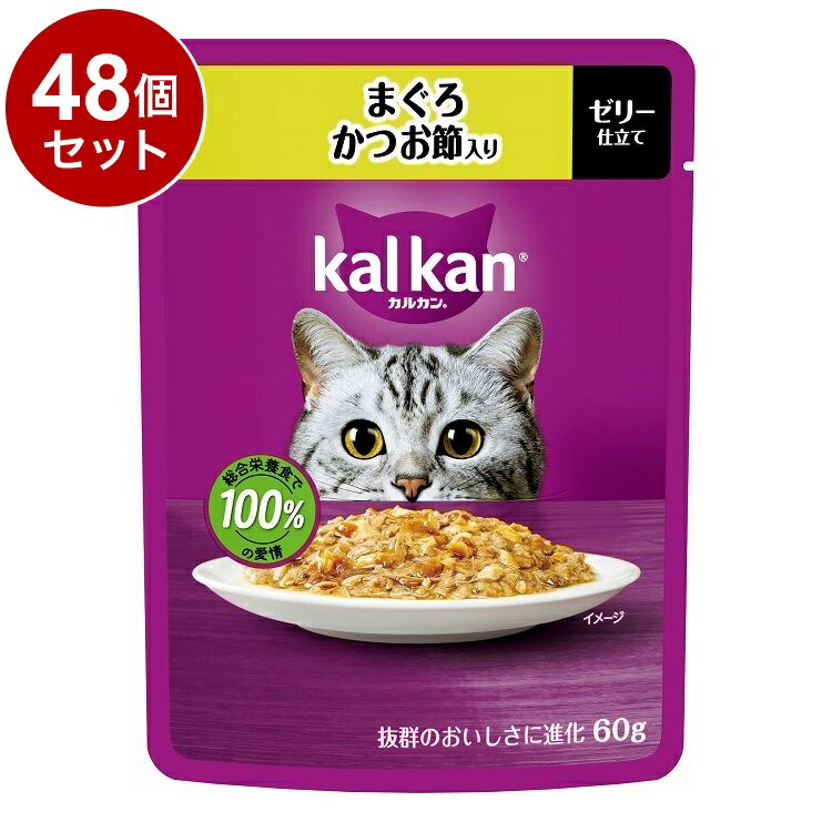 【48個セット】 マース カルカン パウチ まぐろ かつお節入り 60g【送料無料】