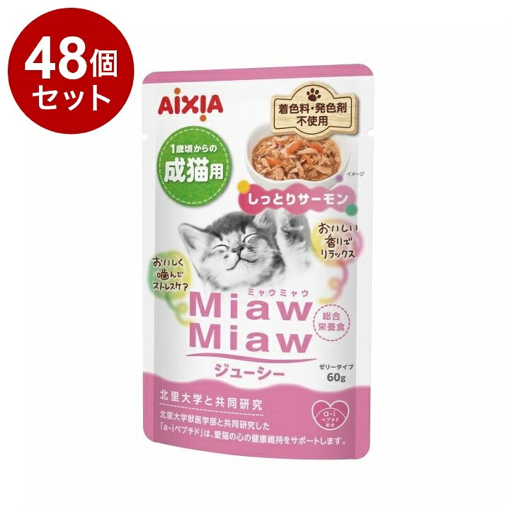 【48個セット】 アイシア MiawMiawジューシー しっとりサーモン60g【送料無料】
