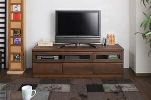 完成品 アルダー材 テレビボード 天然木 日本製 木目調 木製 天然木 ダークブラウン 茶 幅150 コンパクト スリム おしゃれ ヴィンテージ 国産【送料無料】｜リコメン堂ホームライフ館