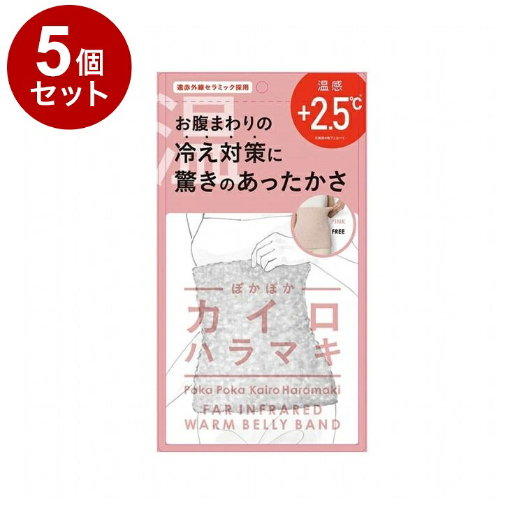 【単品5個セット】 ぽかぽかカイロハラマキ ピンク 腹巻 寒さ対策 防寒 防寒グッズ 冷え取り 温感 ナイトウェア 遠赤外線 保温効果【送料無料】｜リコメン堂ホームライフ館