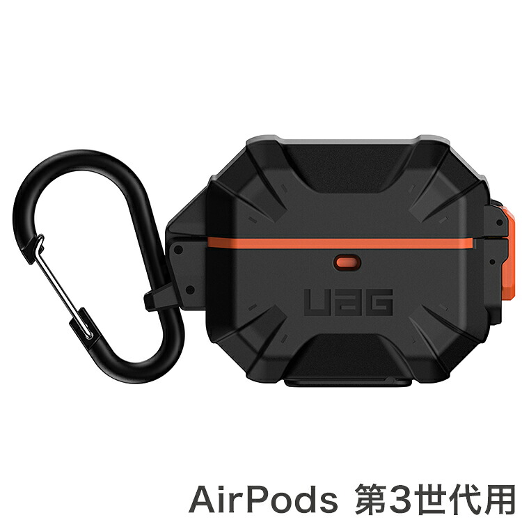 【日本正規代理店品】URBAN ARMOR GEAR Apple AirPods 第3世代用ケース ( 耐衝撃 / カラビナ付属 / ワイヤレス給電 / IP68 防塵・防水性能 ) PATHFINDER ブラック/オレンジ UAG-AP3PF-BK/OR【送料無料】