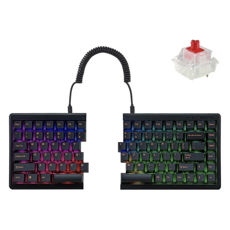 Barocco Mistel MD770 RGB (英語配列/赤軸) 左右分離型 有線式 メカニカルキーボード 【日本正規代理店品】 ML-MD770R-U-RD/BK キーボード【送料無料】|リコメン堂ホームライフ館