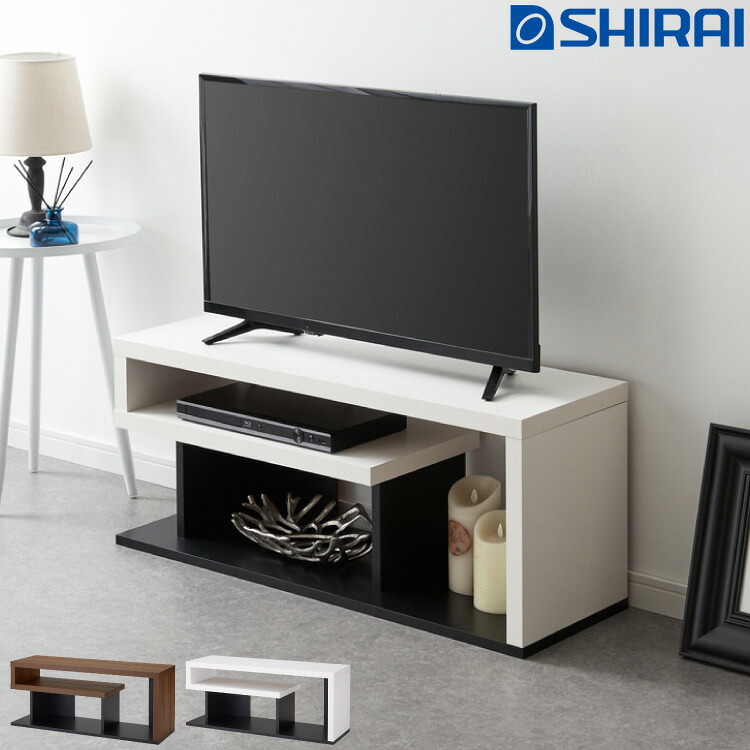 テレビ台 ローボード ヴォルデバ 幅90cm ダークブラウン ホワイト 収納 高さ37.5cm 木目調 シンプル モダン ユニーク 幾何学 スタイリッシュ おしゃれ クール ローデスク テーブル ローテーブル 白井産業 (代引不可)【送料無料】 7,717円