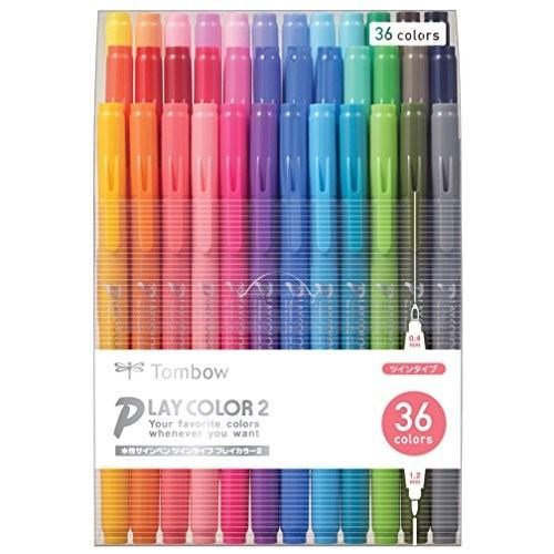 【まとめ買い3個仕掛ける】 トンボ鉛筆 プレイカラー2 36色仕掛ける 文房具 文具 水溶性 色合いサインペン サインペン【貨物輸送無料】