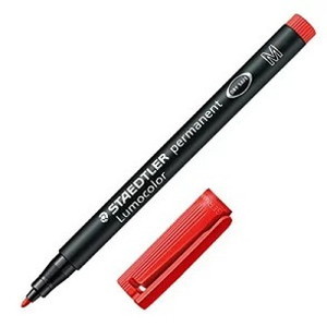 【単品15個セット】 ステッドラー ルモカラーペン(油性)M レッド【送料無料】