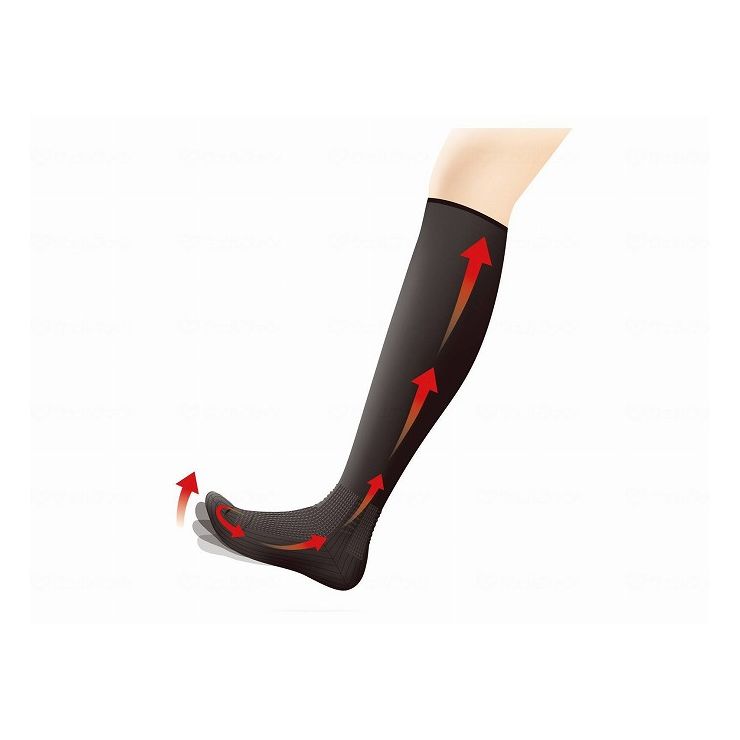 コーポレーションパールスター むくみ対策靴下 黒 22~23cm