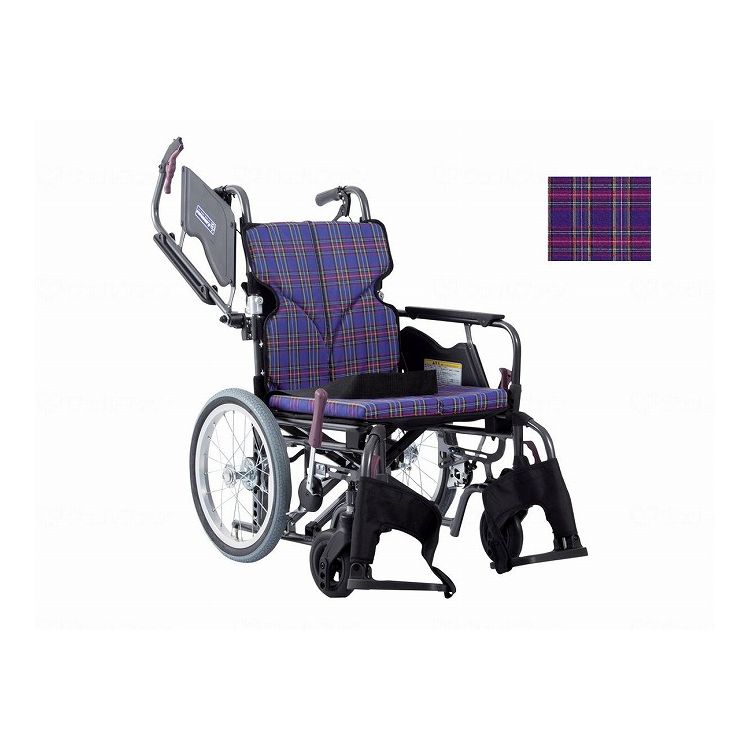 カワムラサイクル モダンBstyle 介助用 16インチ中・高床 紫チェック(A11) 座幅42 前座45cm KMD-B16-42-H(代引不可)【送料無料】｜リコメン堂ホームライフ館 38,506円