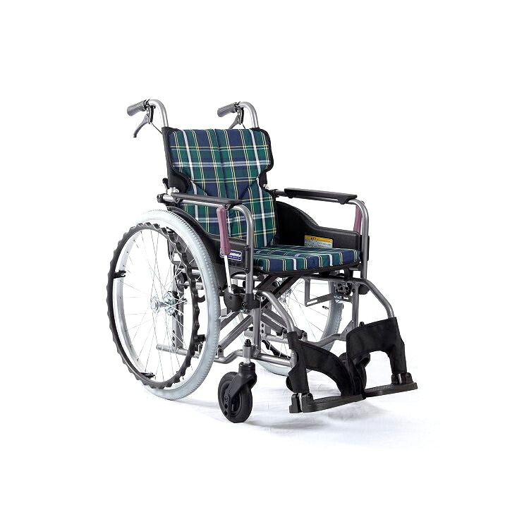 カワムラサイクル モダンAstyle 背折れ自走用 KMD-A22-42-M 緑チェック(A9) 座幅42-前座43cm 車いす 車椅子 車イス キャリー 車 移動 介護 補助(代引不可)【送料無料】|リコメン堂ホームライフ館