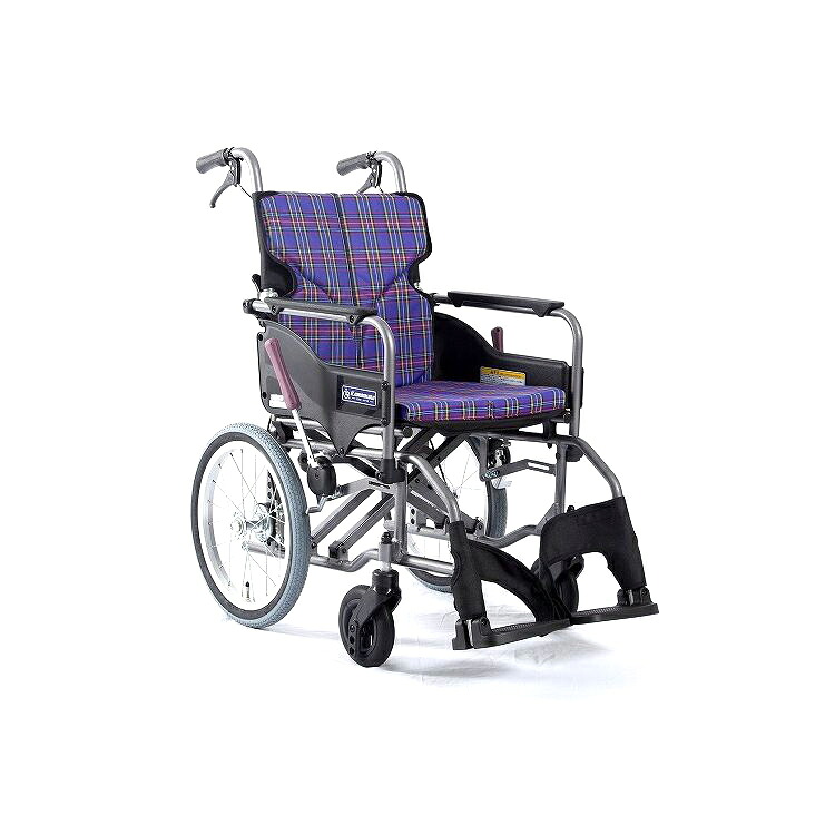 カワムラサイクル モダンAstyle 背折れ介助用 KMD-A16-40-H 紫チェック(A11) 座幅40-前座45cm 車いす 車椅子 車イス キャリー 車 移動 介護 補助(代引不可)【送料無料】|リコメン堂ホームライフ館