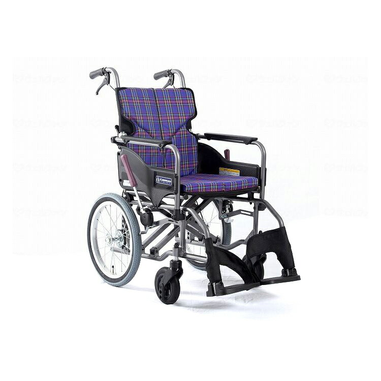 カワムラサイクル モダンAstyle 背折れ介助用 KMD-A16-42-SH 紫チェック(A11) 座幅42-前座47cm 車いす 車椅子 車イス キャリー 車 移動 介護 補助(代引不可)【送料無料】|リコメン堂ホームライフ館